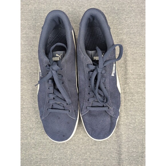 Puma Smash V2 Blue White Suede Leather Shoes Sneakers Size 12 Style 364989-04 - Picture 3 of 11